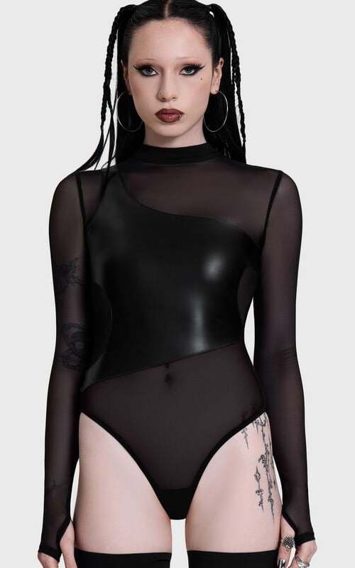 KIHILIST by KILLSTAR Cyber Bodysuit Dámské tričko s dlouhými rukávy černá