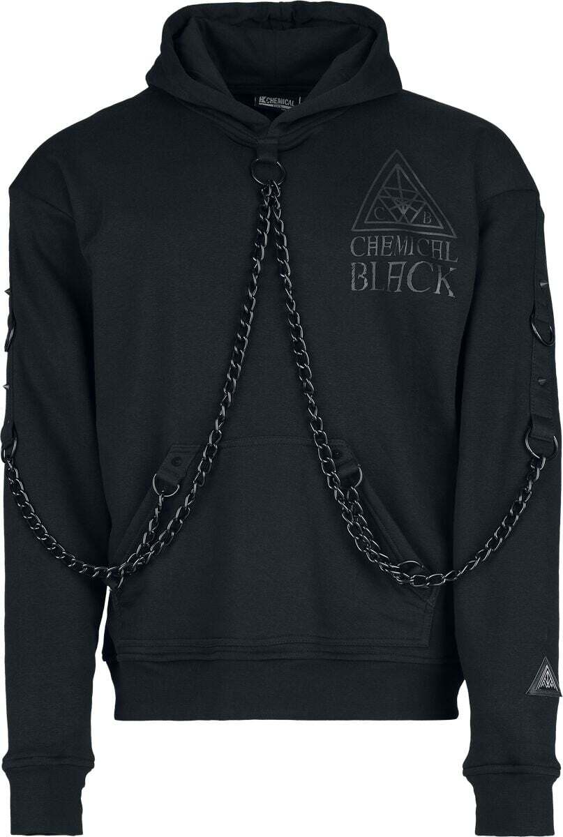 Chemical Black Ash Vale Hood Mens Black Mikina s kapucí černá