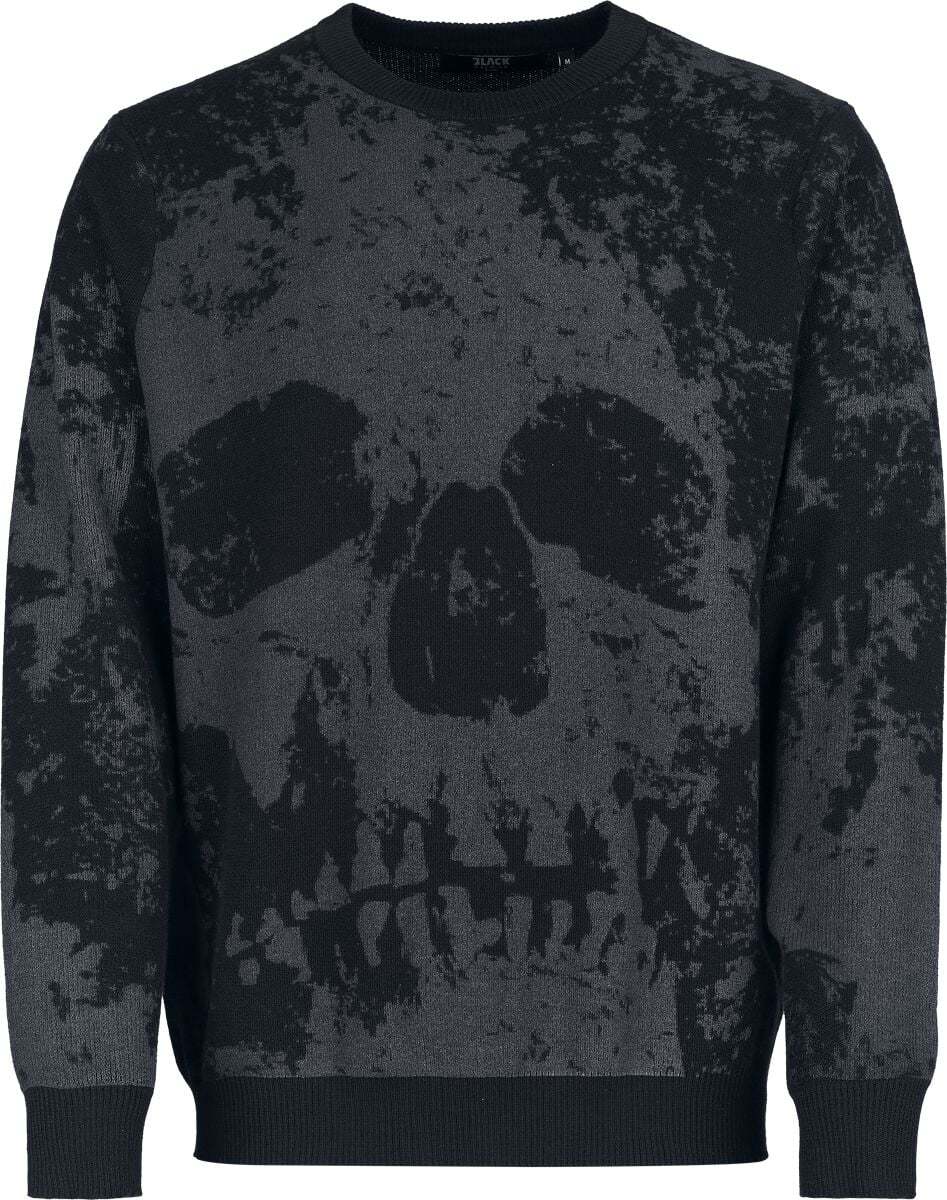 Black Premium by EMP Skull & Bones Pletený svetr černá