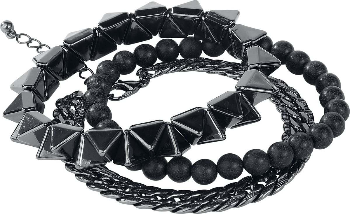 Black Premium by EMP Stud Mix náramek černá