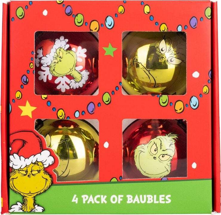 The Grinch Vánoční dekorace The Grinch (sada 4 ks) Vánocní ozdoba - koule vícebarevný