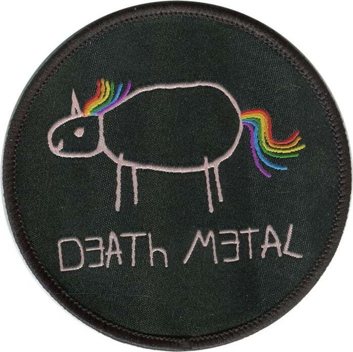 Death Metal Unicorn Einhorn nášivka černá