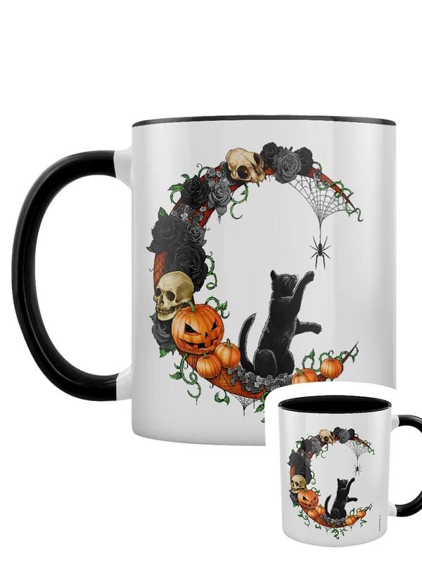 Halloween (Fun) Black Cat Halloween Wreath Hrnek cerná/bílá