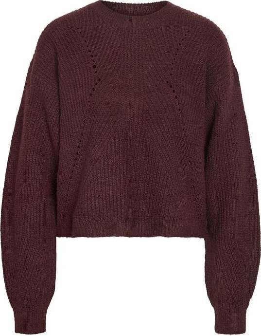Noisy May NMBAILEY L/S O-NECK KNIT NOOS Dámnský svetr červená