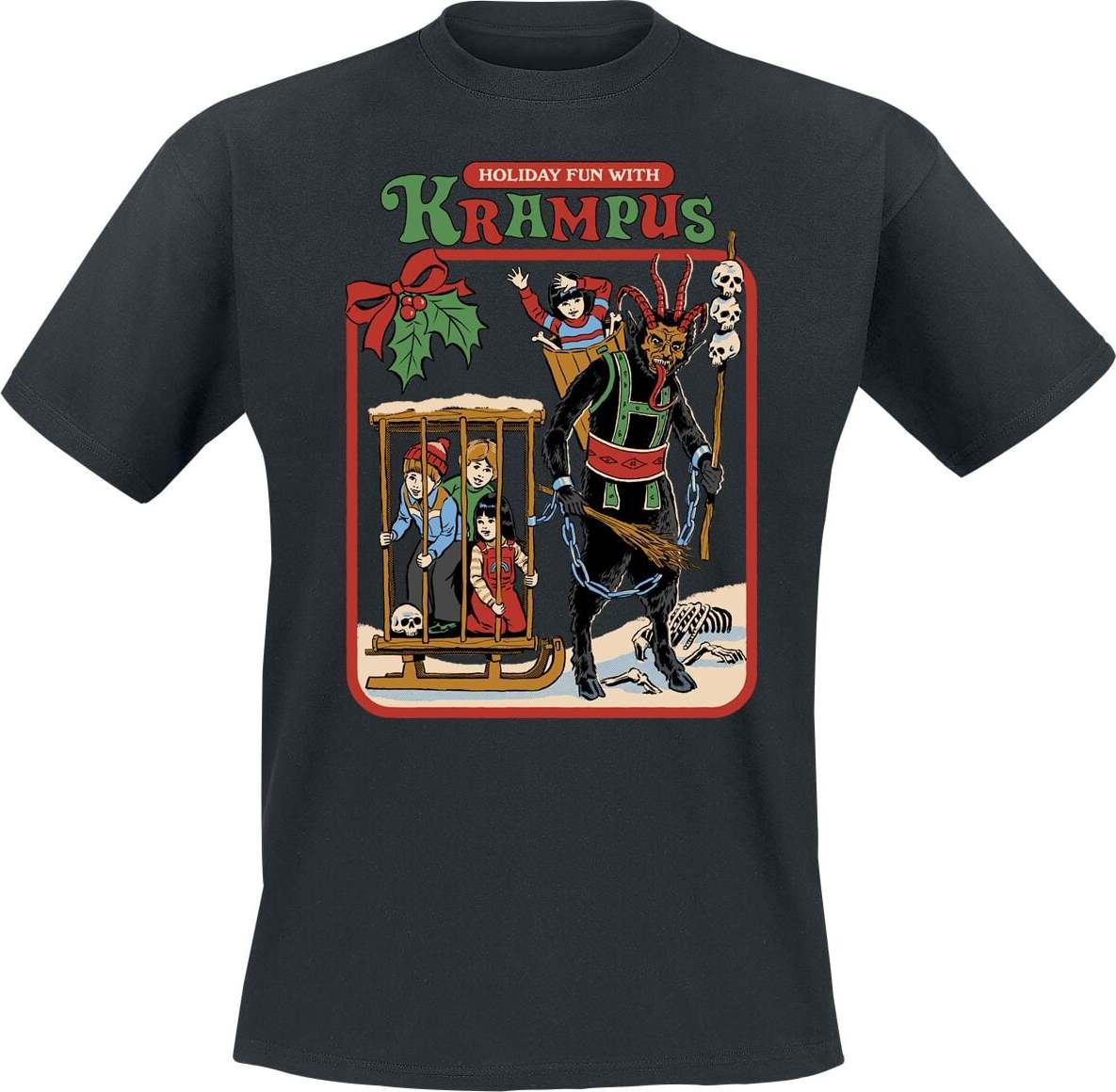 Steven Rhodes Fun With Crampus Tričko černá