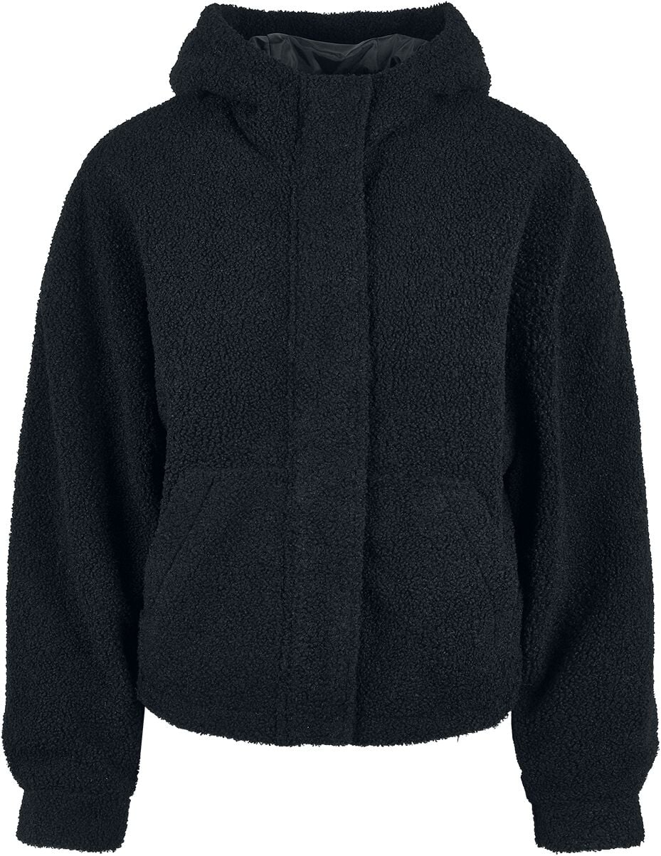 Urban Classics Dámská krátká bunda s kožešinou Dámská bunda černá