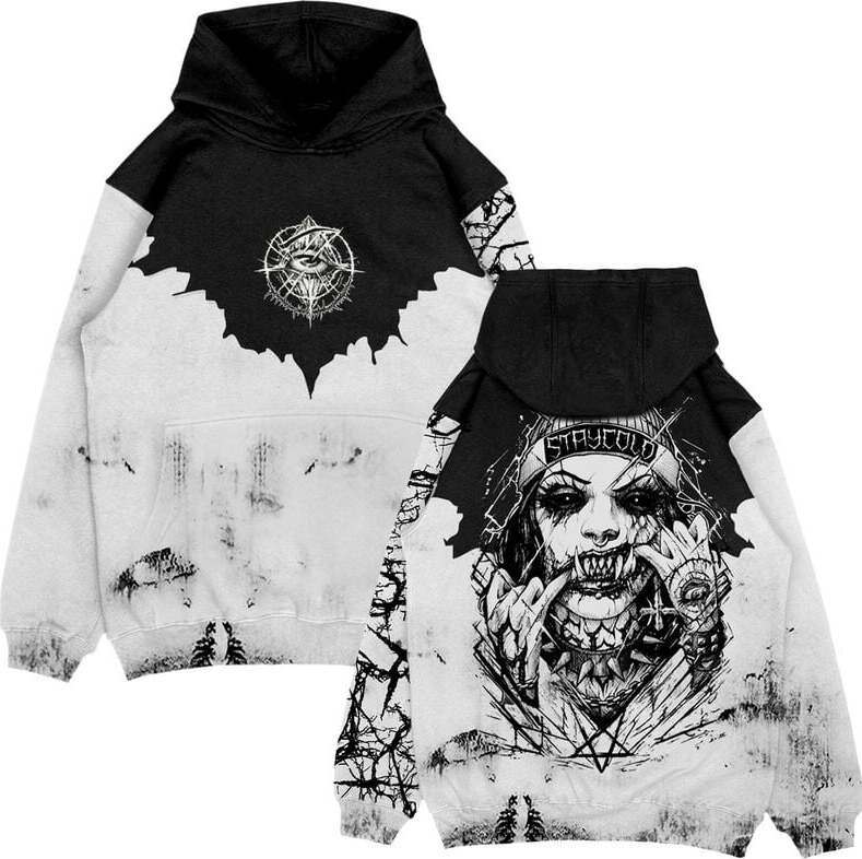 Stay Cold Apparel Attitude Mikina s kapucí bílá/cerná
