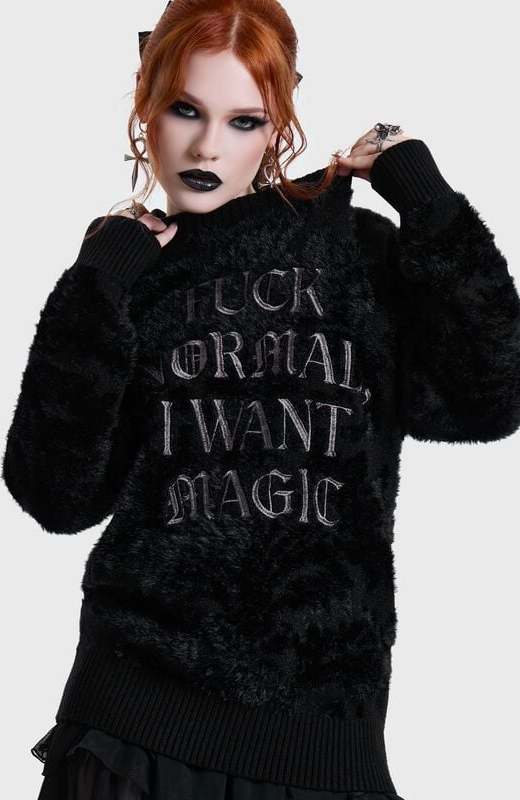 Killstar I WANT MAGIC KNITTED SWEATER Dámnský svetr černá