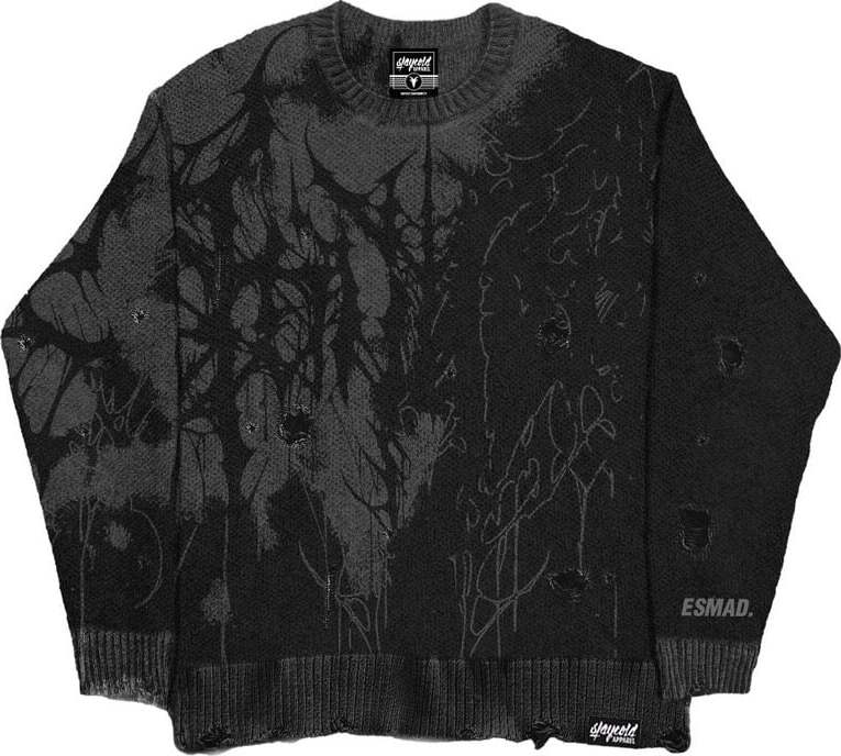 Stay Cold Apparel Daggerwave (black) - Knit Sweater (600GSM) Mikina černá