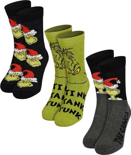 The Grinch Balení 3 párů ponožek The Grinch Ponožky vícebarevný
