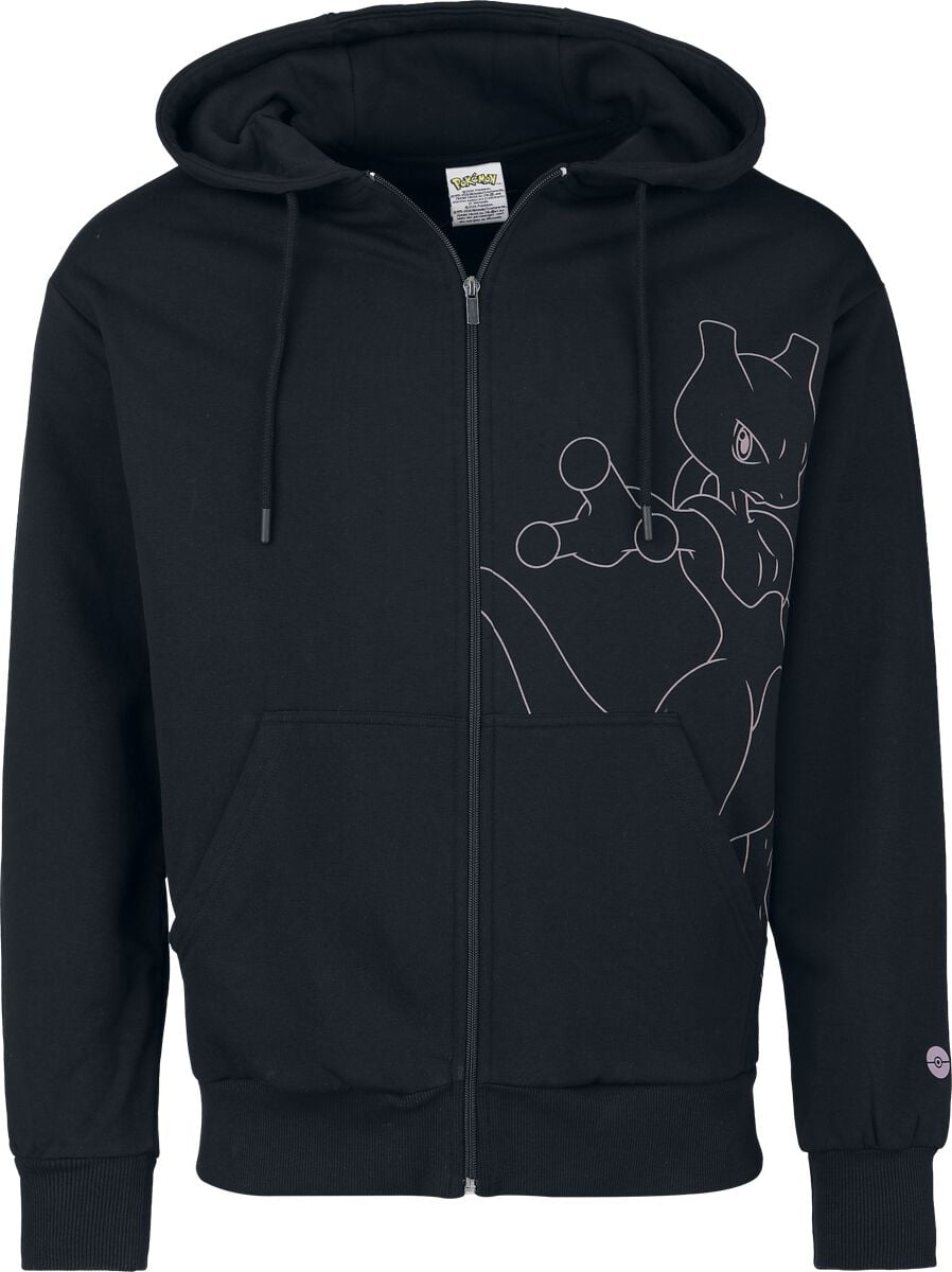 Pokémon Mewtu Psycho Mikina s kapucí na zip černá