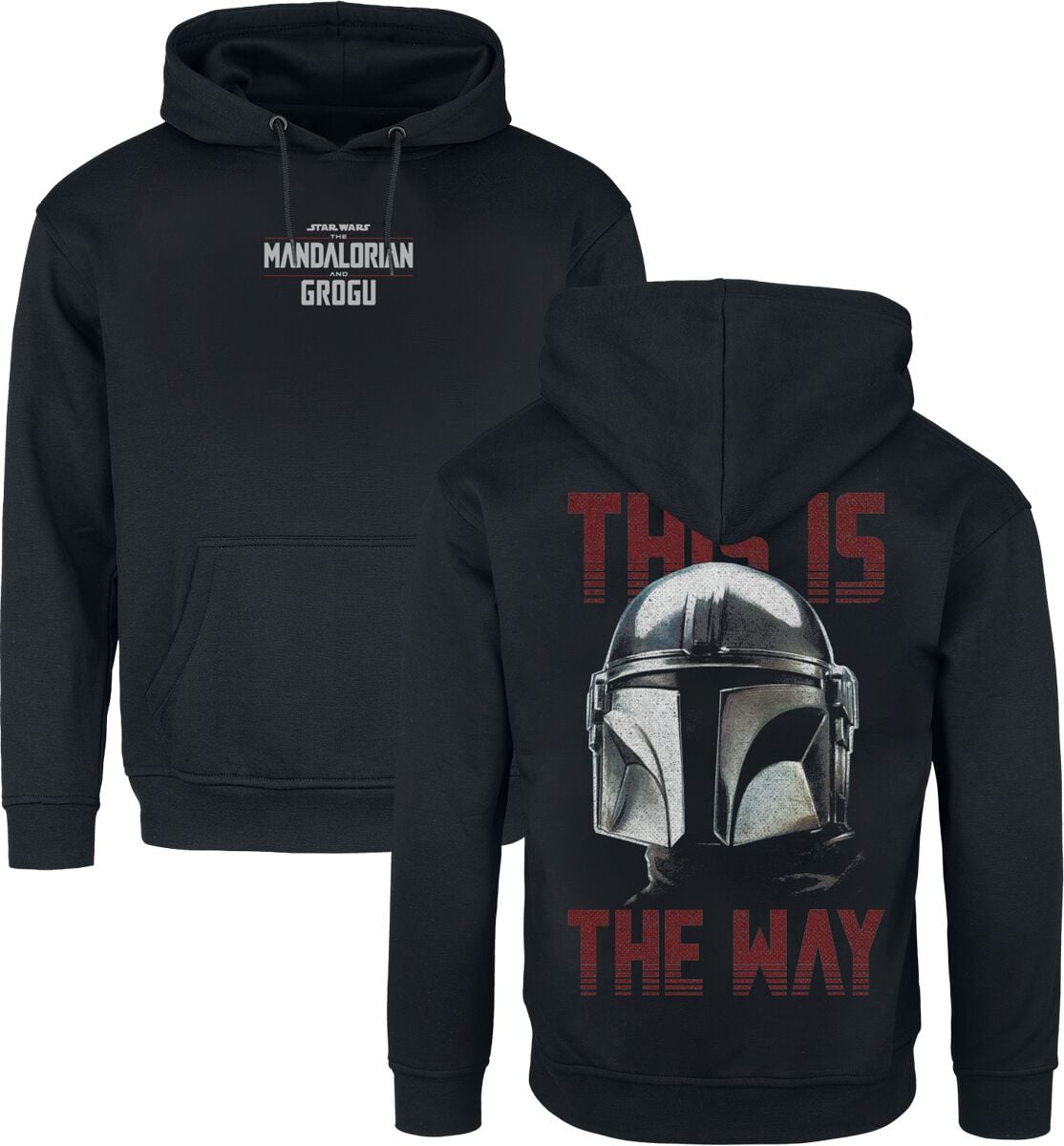 Star Wars Mandalorian & Grogu - This Is The Way Mikina s kapucí černá