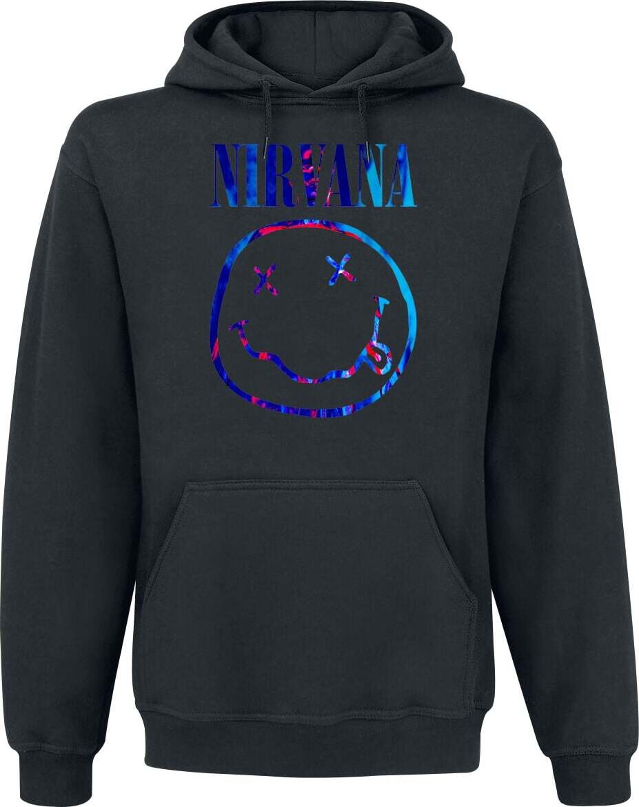 Nirvana Silver Smiley Mikina s kapucí černá