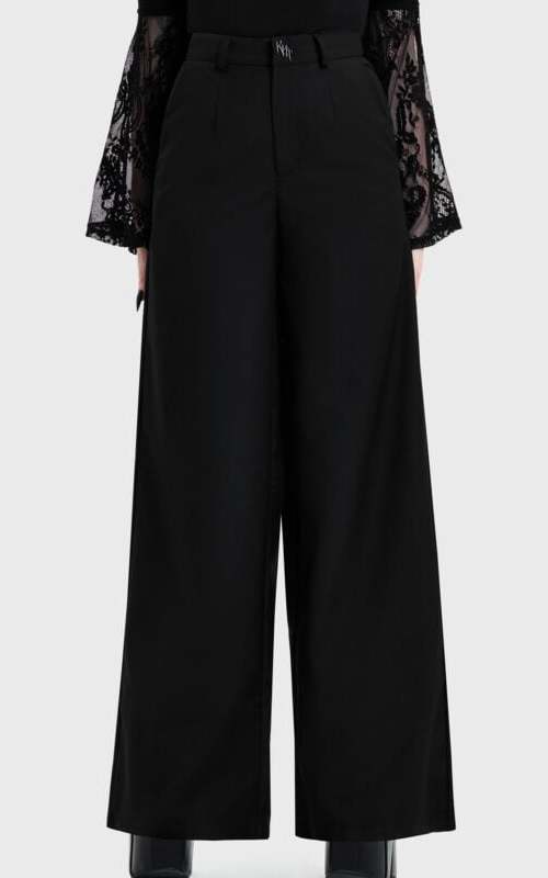 KIHILIST by KILLSTAR WITCHMARKED HIGH WAIST TROUSERS Dámské kalhoty černá