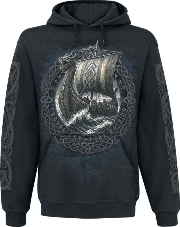 Spiral Viking Norsemen Mikina s kapucí černá