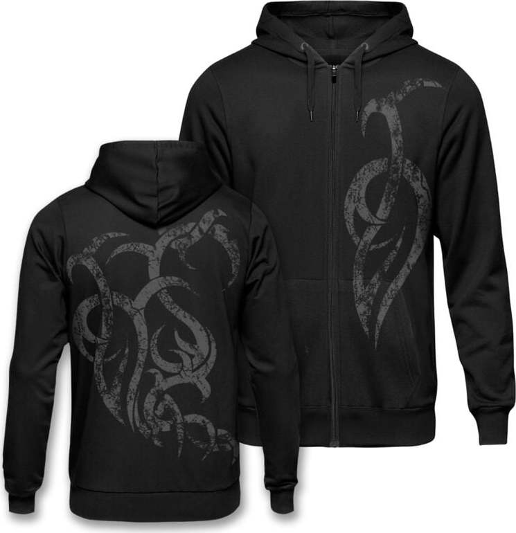 Outer Vision Stone Flames Mikina s kapucí na zip černá