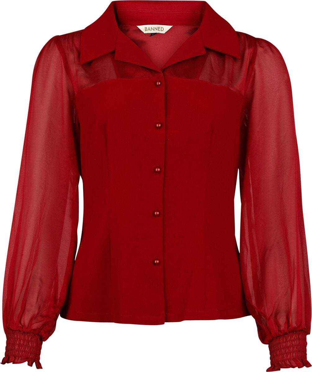 Banned Retro Bonnie Blouse Halenka červená