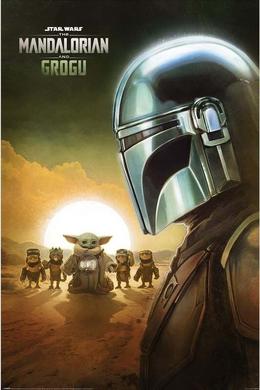 Star Wars The Mandalorian And Grogu - Sunset plakát vícebarevný