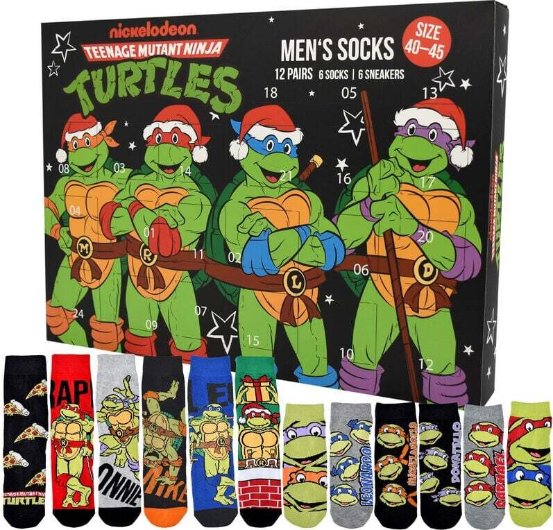 Teenage Mutant Ninja Turtles Balení 12 párů pánských ponožek Teenage Mutant Ninja Turtles Adventní kalendář vícebarevný
