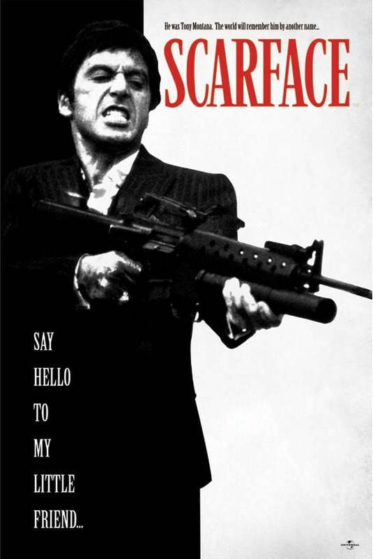 Scarface Say hello to my little friend... plakát vícebarevný