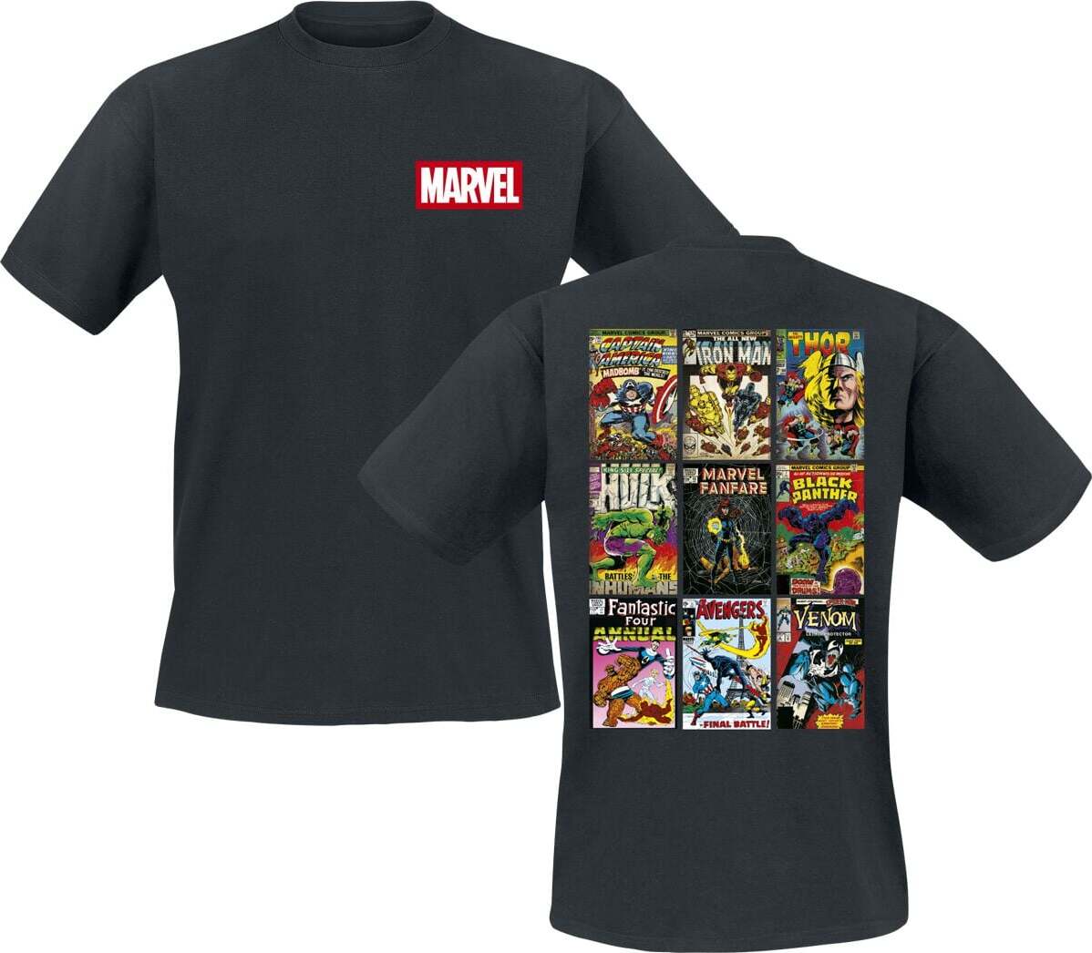 Marvel Comic Book Covers Tričko černá
