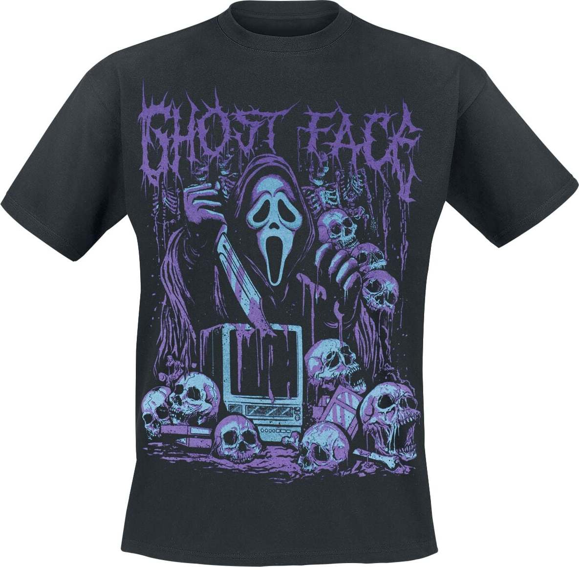 Scream (Film) Ghostface - Television Skeleton Tričko černá