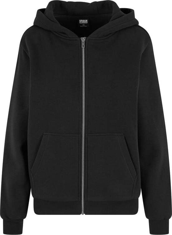 Urban Classics Dámská chlupatá mikina na zip Dámská mikina s kapucí na zip černá