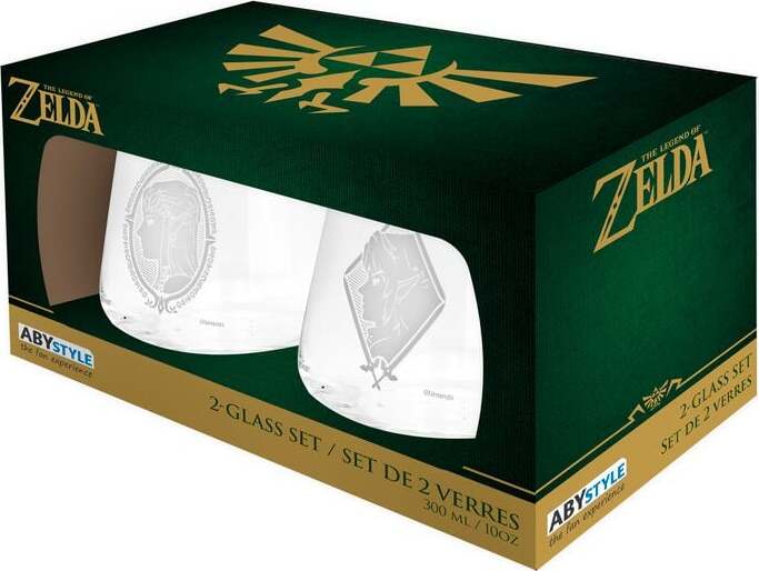The Legend Of Zelda Zelda & Link - sada 2 ks sklenicka průhledný