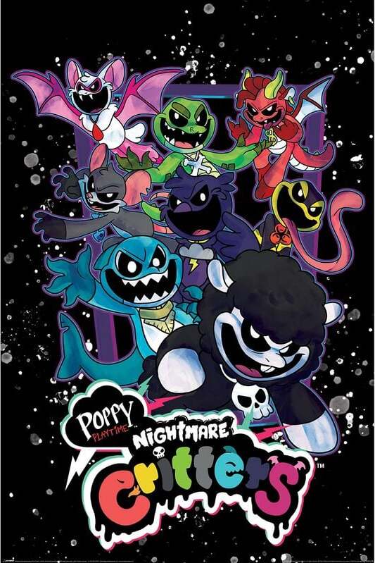 Poppy Playtime Nightmare Critters plakát vícebarevný