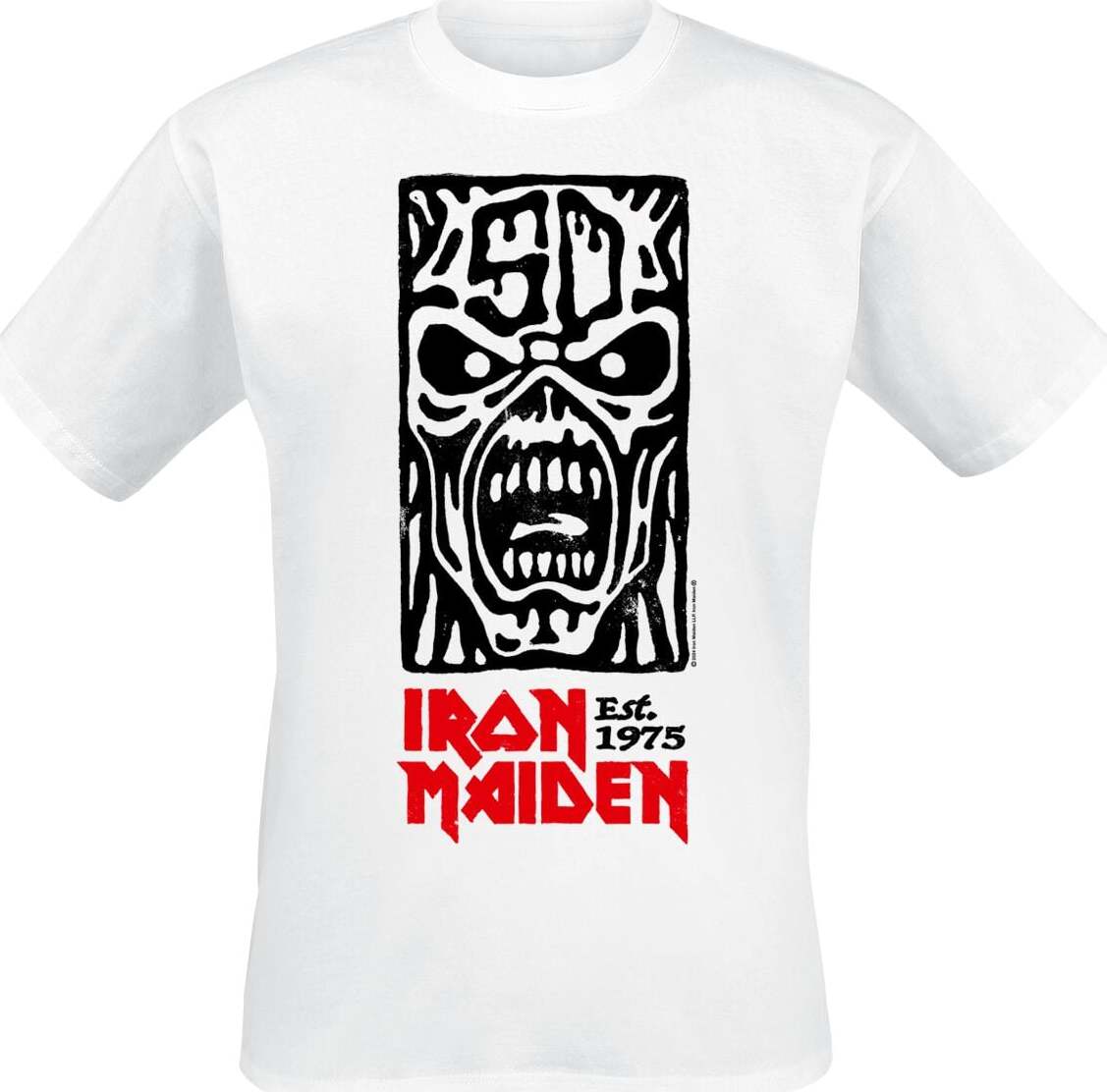 Iron Maiden Stamp Logo 3 Tričko bílá