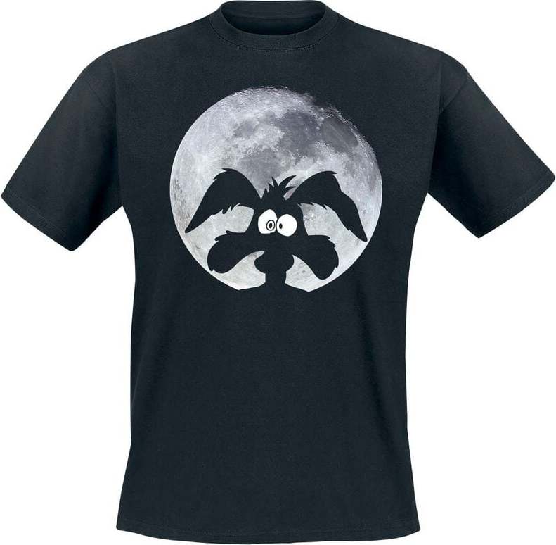 Looney Tunes Coyote - Moonlight - Heavyweight Tričko černá