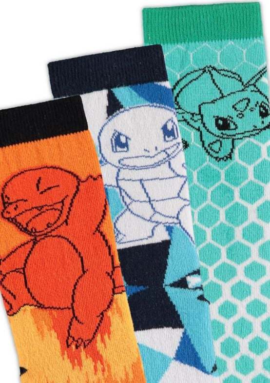 Pokémon Ponožky Charmander Bulbasaur Squirtle Elements Ponožky vícebarevný