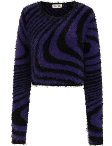 Banned Alternative Daphne Jumper Dámnský svetr nachová/cerná