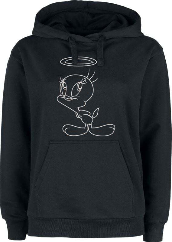 Looney Tunes Tweety Outline Dámská mikina s kapucí černá
