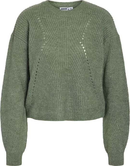 Noisy May NMBAILEY L/S O-NECK KNIT NOOS Dámnský svetr zelená