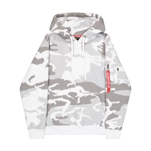 Alpha Industries Back Print Hoodie Vintage Mikina s kapucí bílá