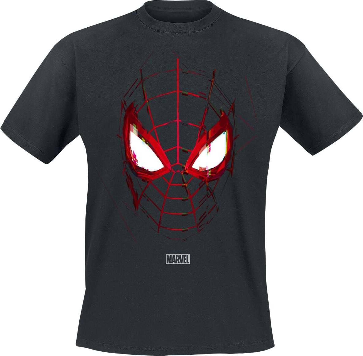 Spider-Man Glitched Mask Tričko černá
