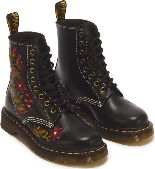 Dr. Martens 1460 Pascal White Black Floral Mash Up Backhand boty černá