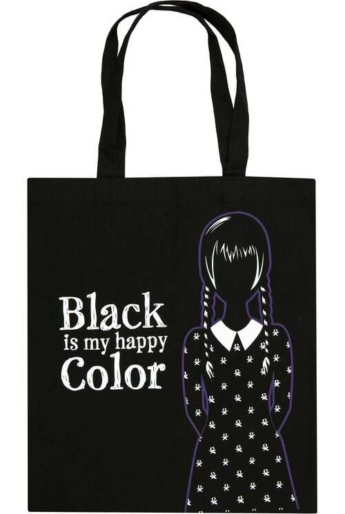 Wednesday Black Is My Happy Colour Plátená taška černá