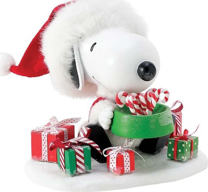 Peanuts Figurka Snoopy s cukrovými hůlkami Sberatelská postava vícebarevný