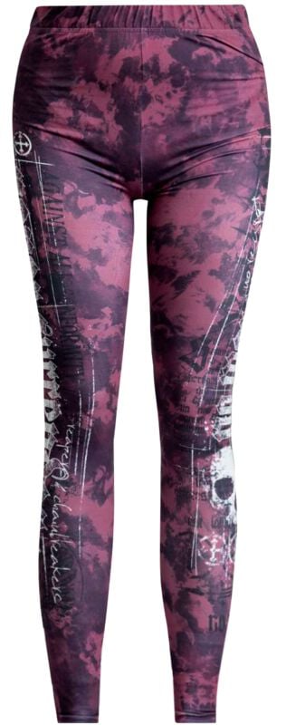 Rock Rebel by EMP Leggings with Skull Print Leginy červená