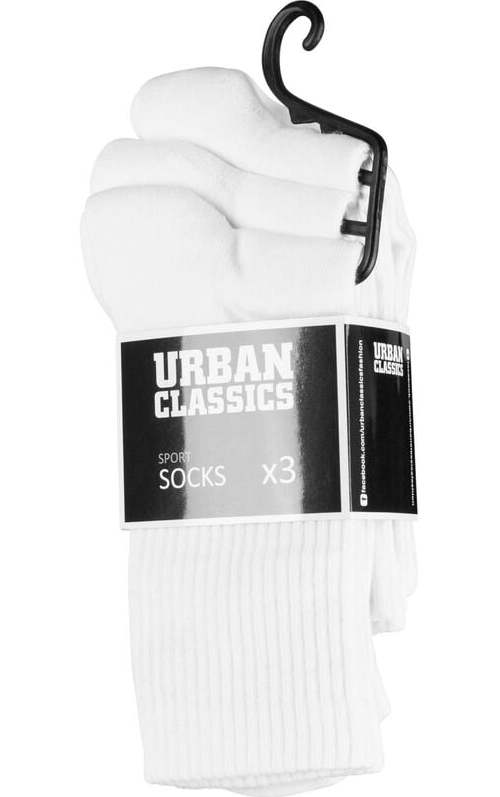 Urban Classics Sport Socks 3-Pack Ponožky bílá
