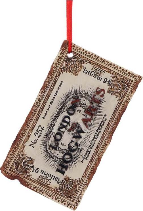 Harry Potter Nemesis Now - Hogwarts Ticket - Weihnachtsbaumanhänger Vánocní ozdoba - koule vícebarevný