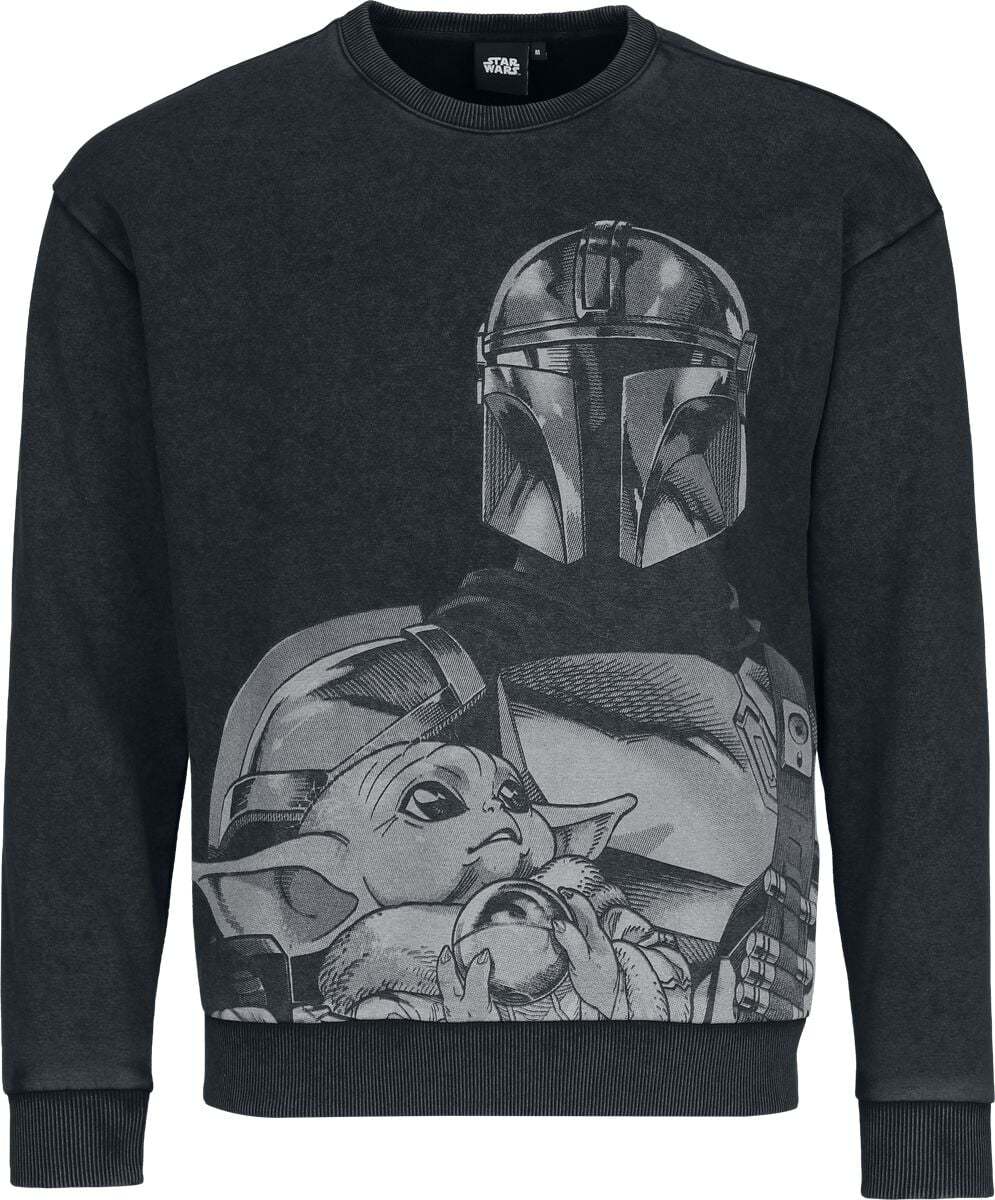 Star Wars The Mandalorian - Mando - Grogu Svetr černá