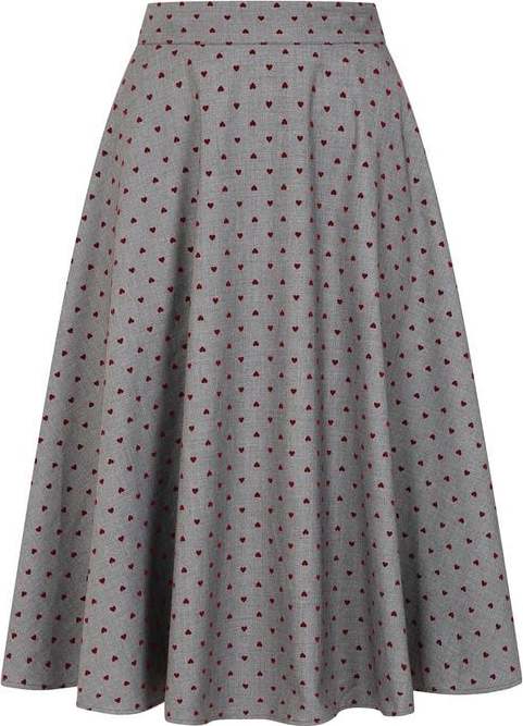 Banned Retro ANNIE HEART SKIRT Sukně šedá