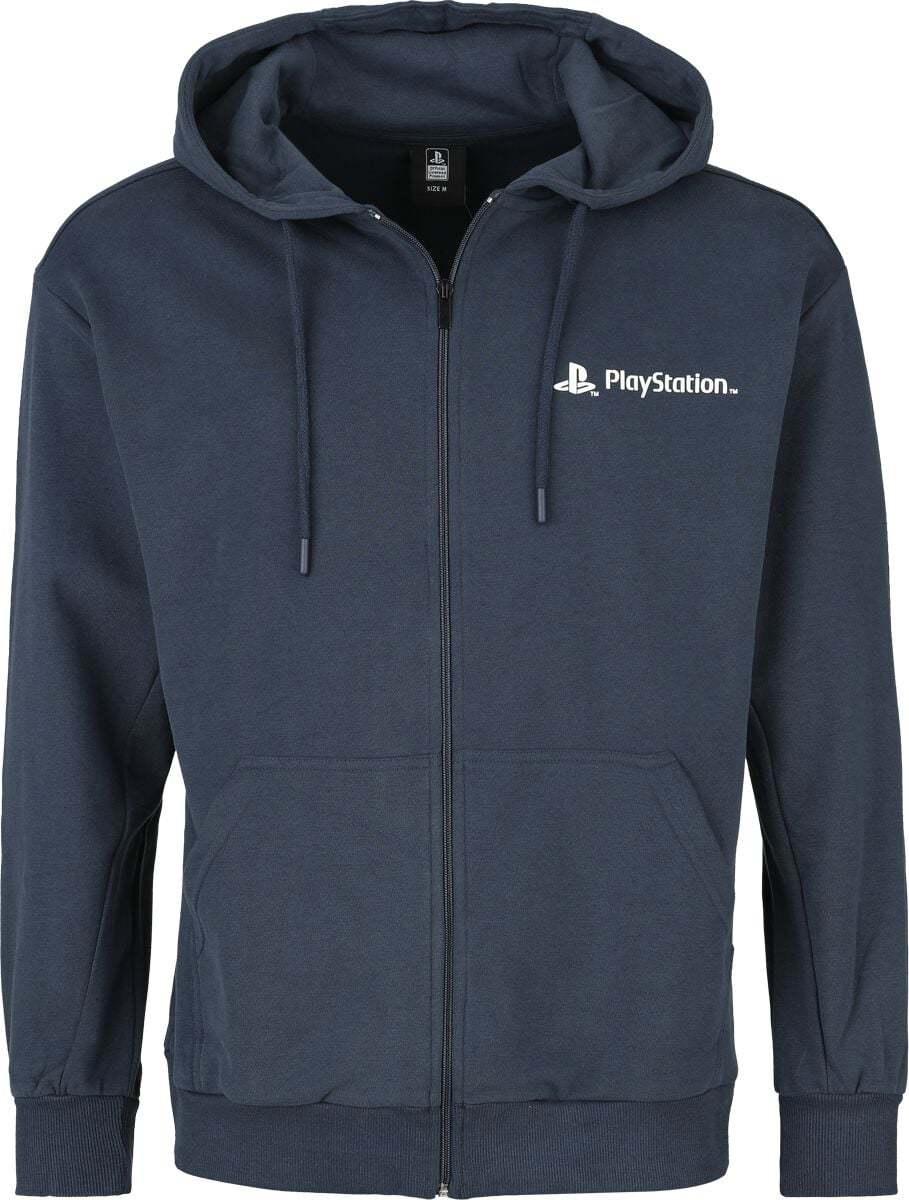 Playstation Logo Navy Mikina s kapucí na zip námořnická modrá