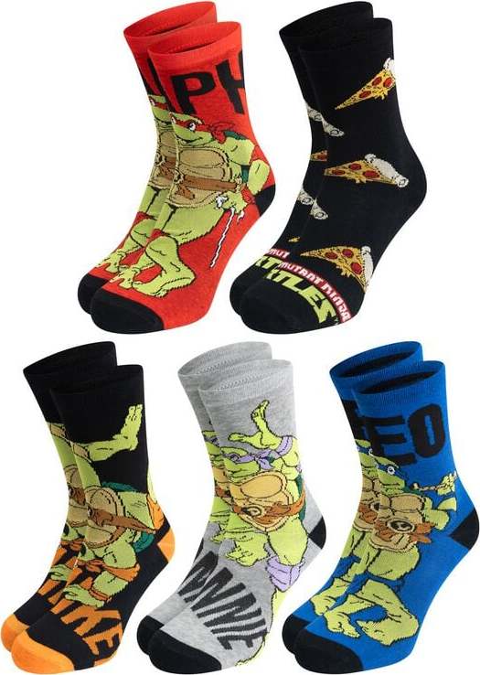 Teenage Mutant Ninja Turtles Balení 5 párů ponožek Teenage Mutant Ninja Turtles Ponožky vícebarevný