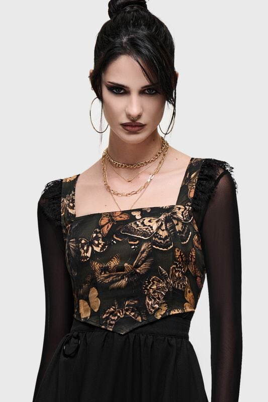 Killstar What Darkness Returns - Mortelle Corset Top Dámský top vícebarevný