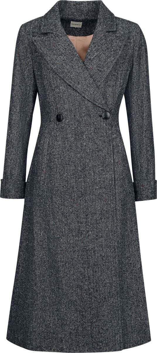 Banned Retro Abigal Coat Dámský kabát šedá