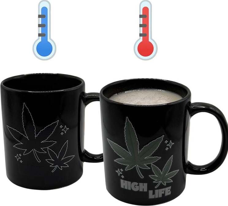 High Life Tasse mit Thermoeffekt Hrnek cerná/zelená/bílá